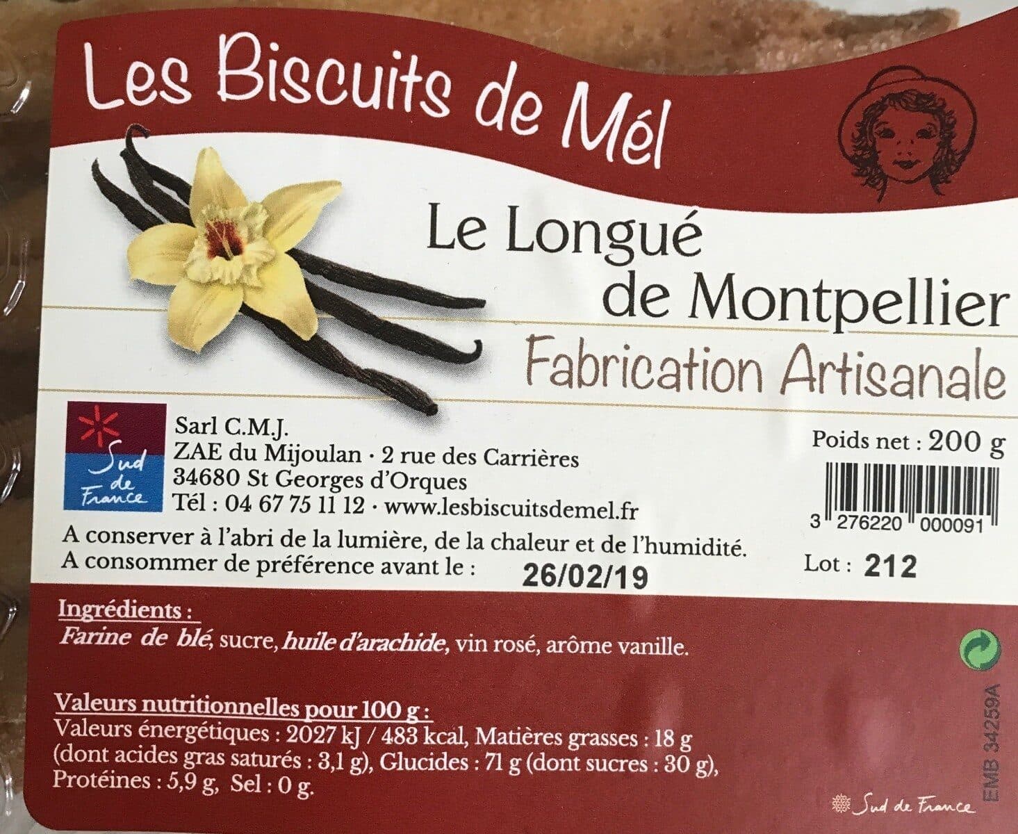 LES BISCUITS DE MÉL Les Biscuits de Mel Le Longué de Montpellier packshot