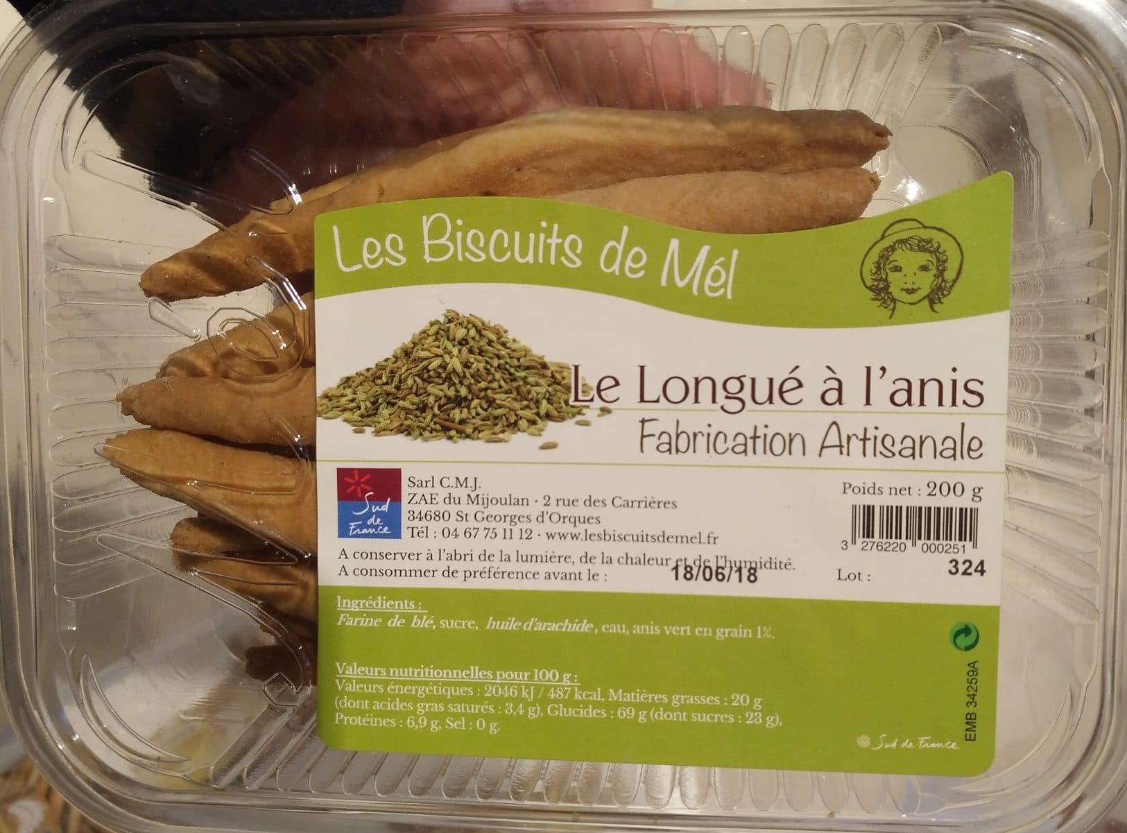 Les Biscuits de Mél Le Longué à l'anis packshot