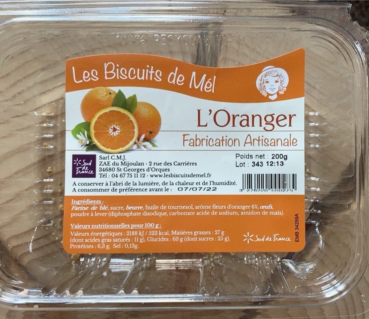 Les biscuits de Mel L Oranger packshot