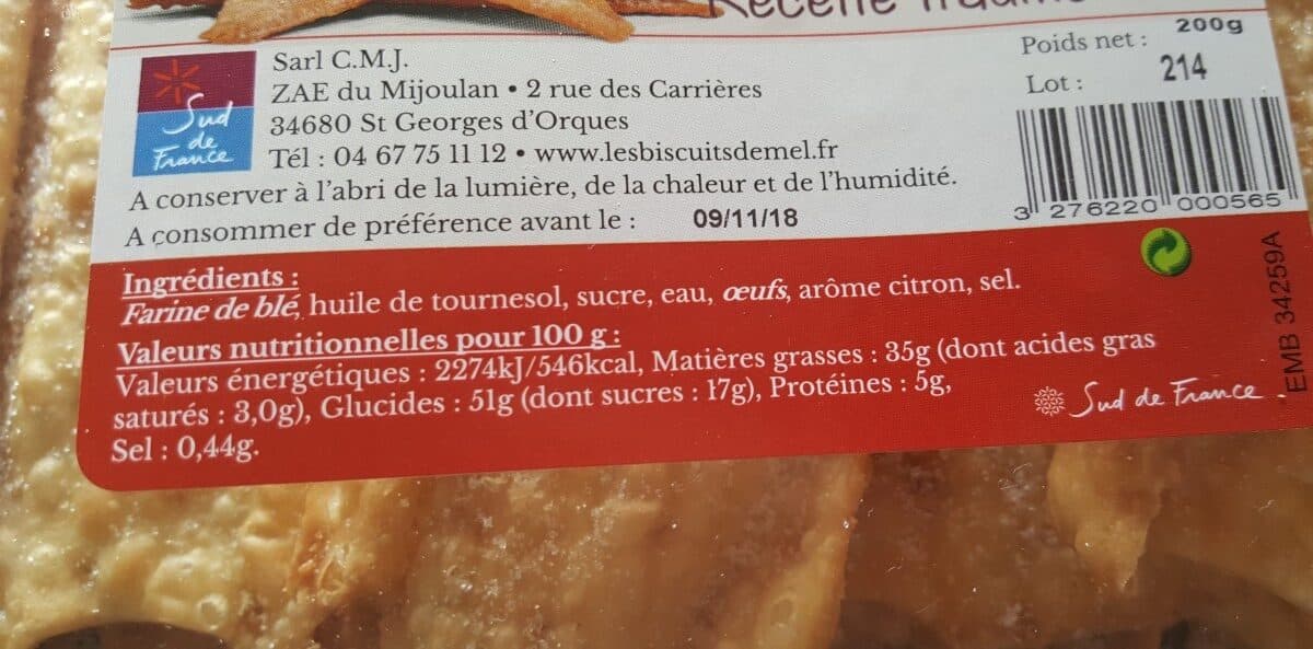Les Biscuits de Mél Oreillette du languedoc packshot