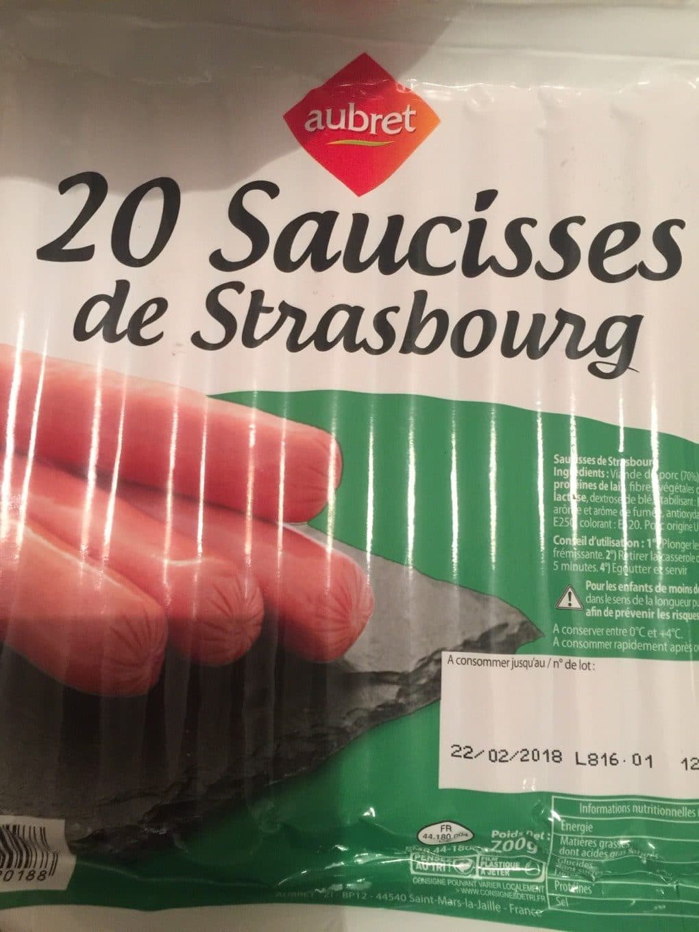 Aubret Saucisses de strasbourg packshot