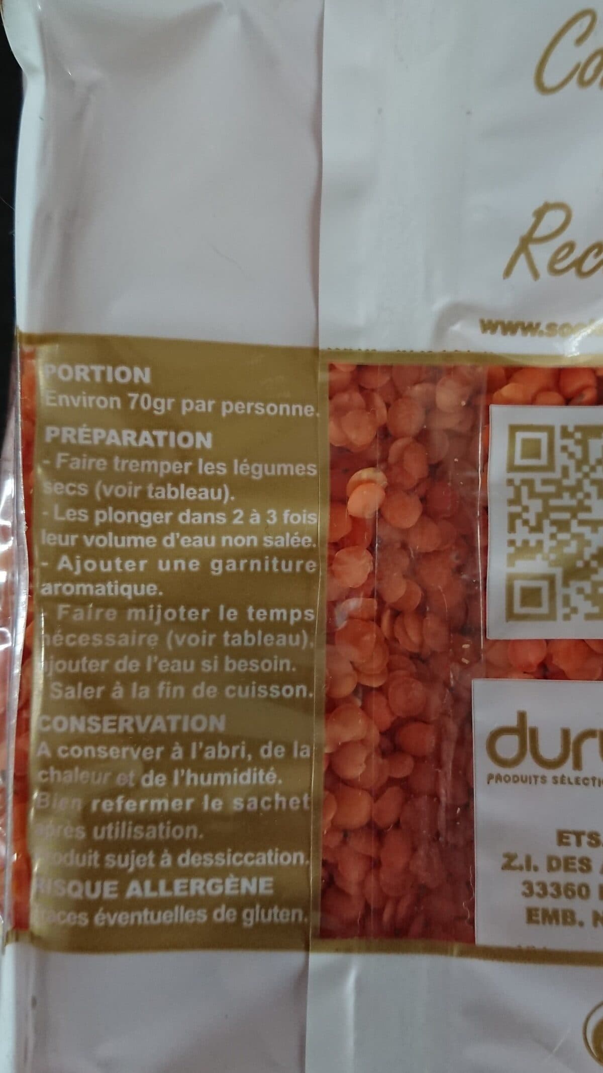 maison Duru Lentilles corail packshot