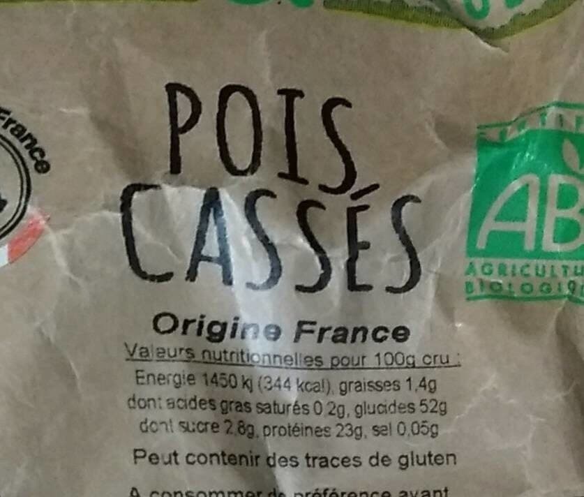 Tartines Et Potager Pois casses bio packshot