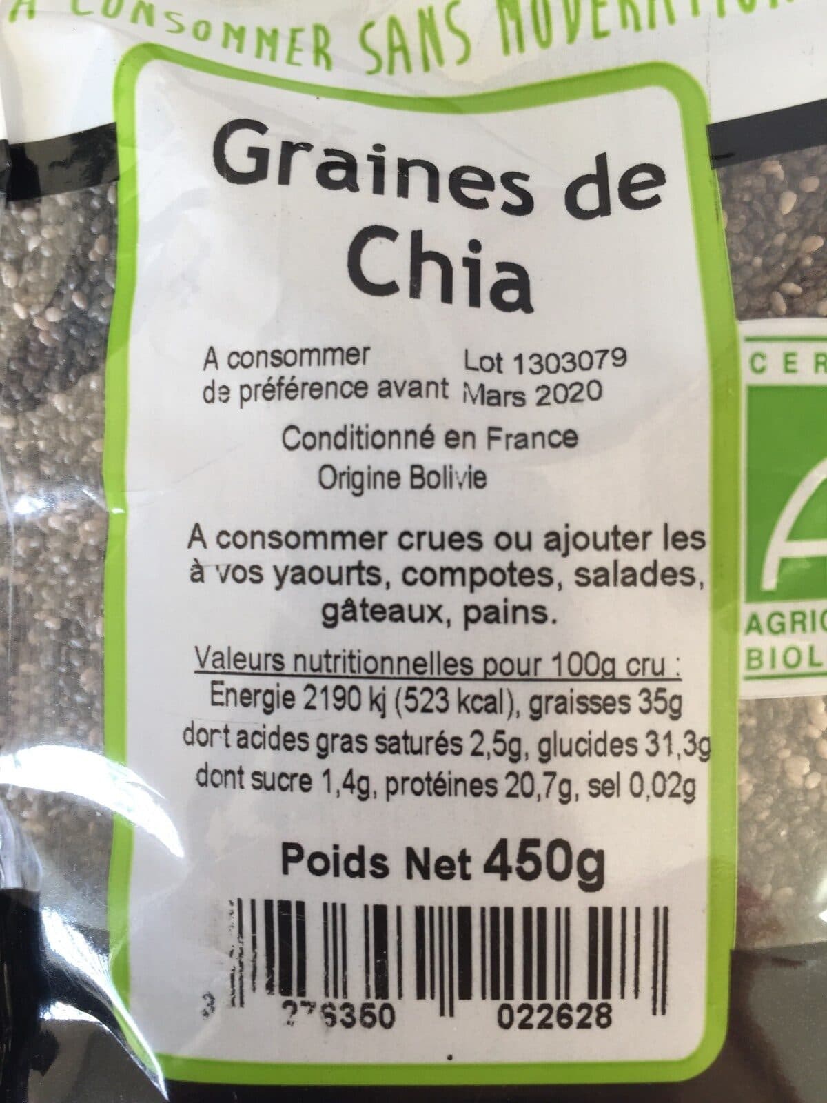 Open Food Facts Graines de Chia packshot