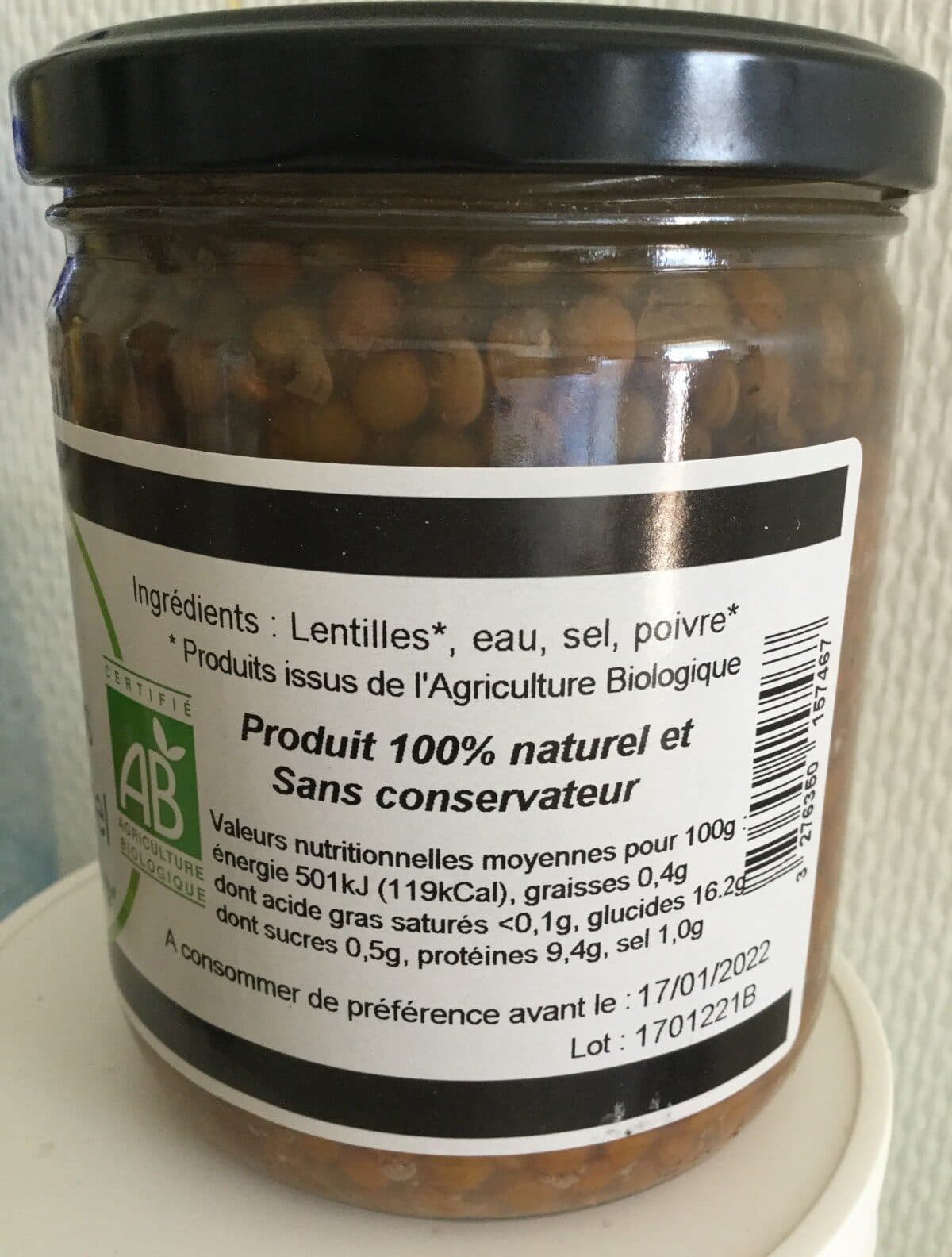Tartines & Potager Lentilles au naturel packshot