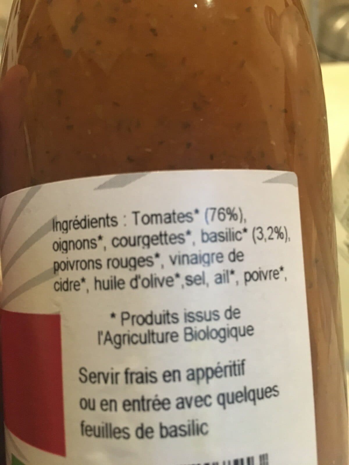 Open Food Facts Gaspacho aux tomates basilic packshot