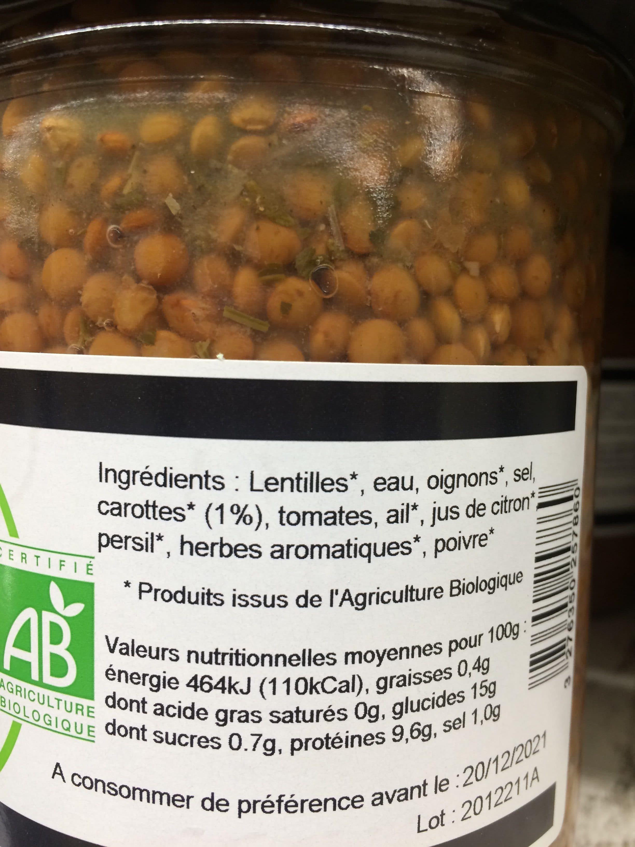 Tartines Et Potager Lentilles aux carottes packshot