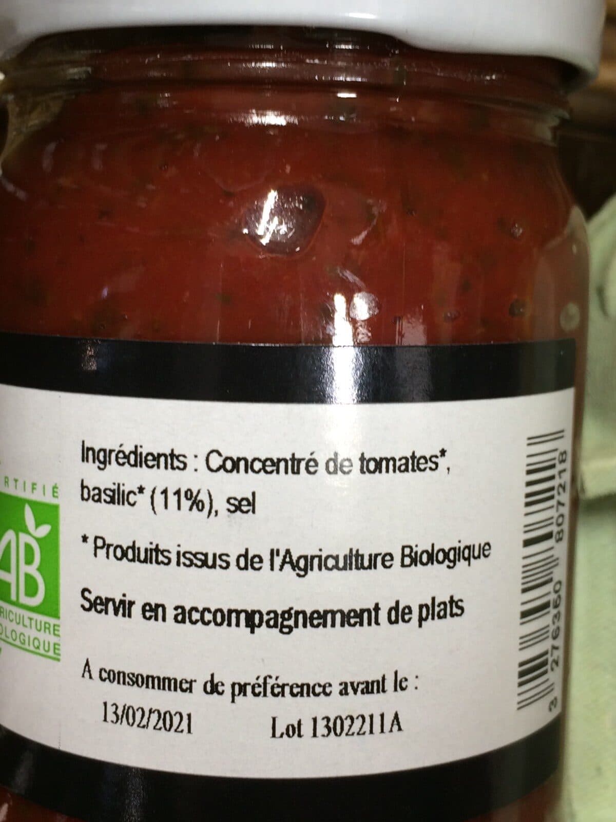 Open Food Facts Concentre de tomates au basilic packshot