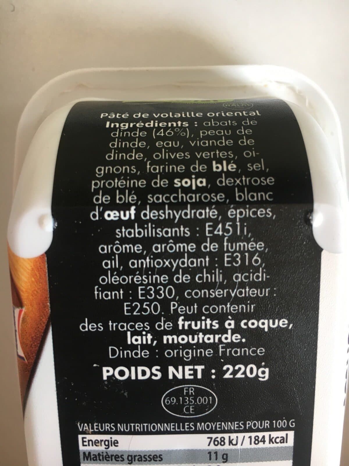 Id Halal Pâté orientale packshot