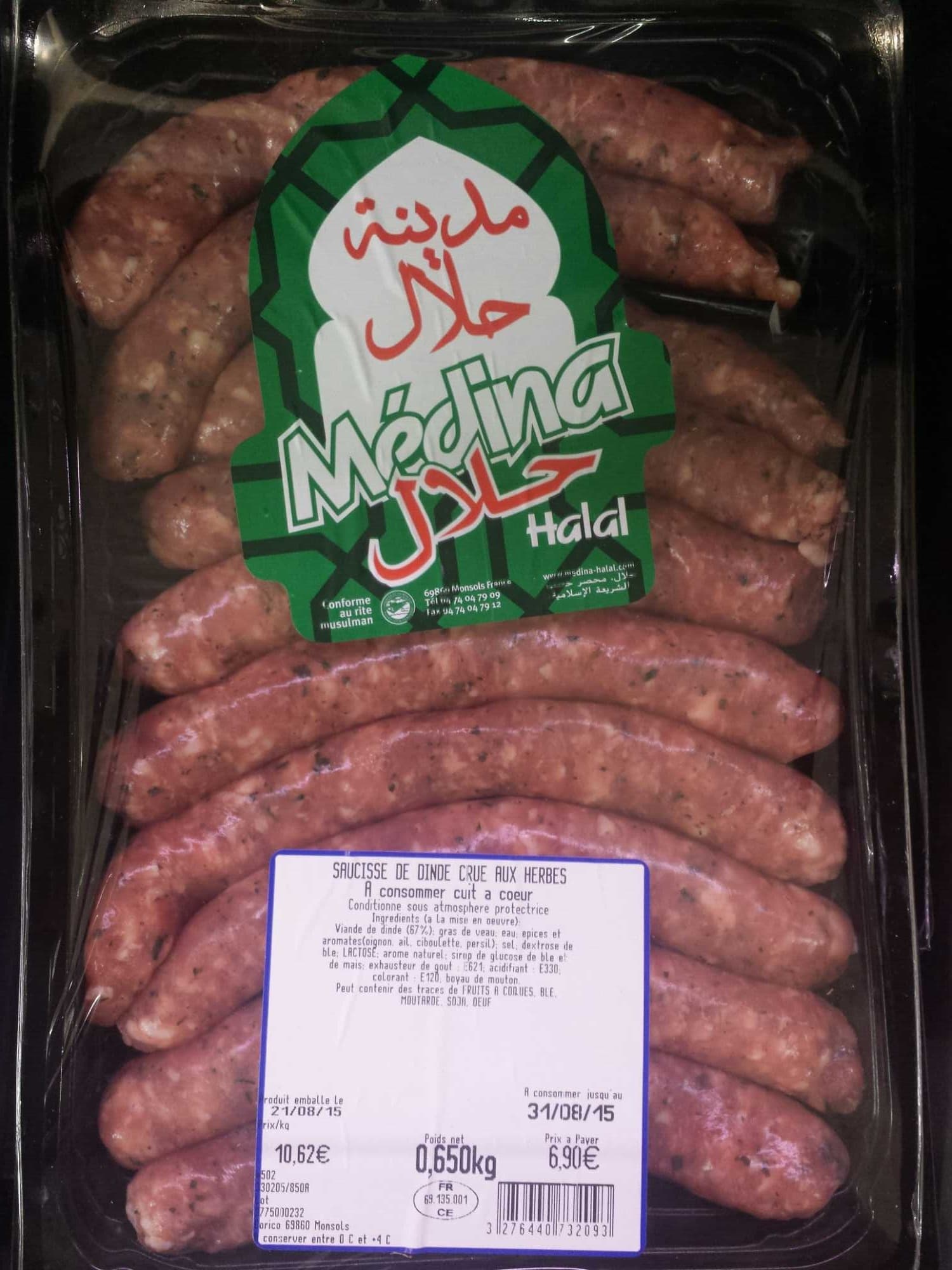 Médina Halal Saucisse de dinde crue aux herbes packshot