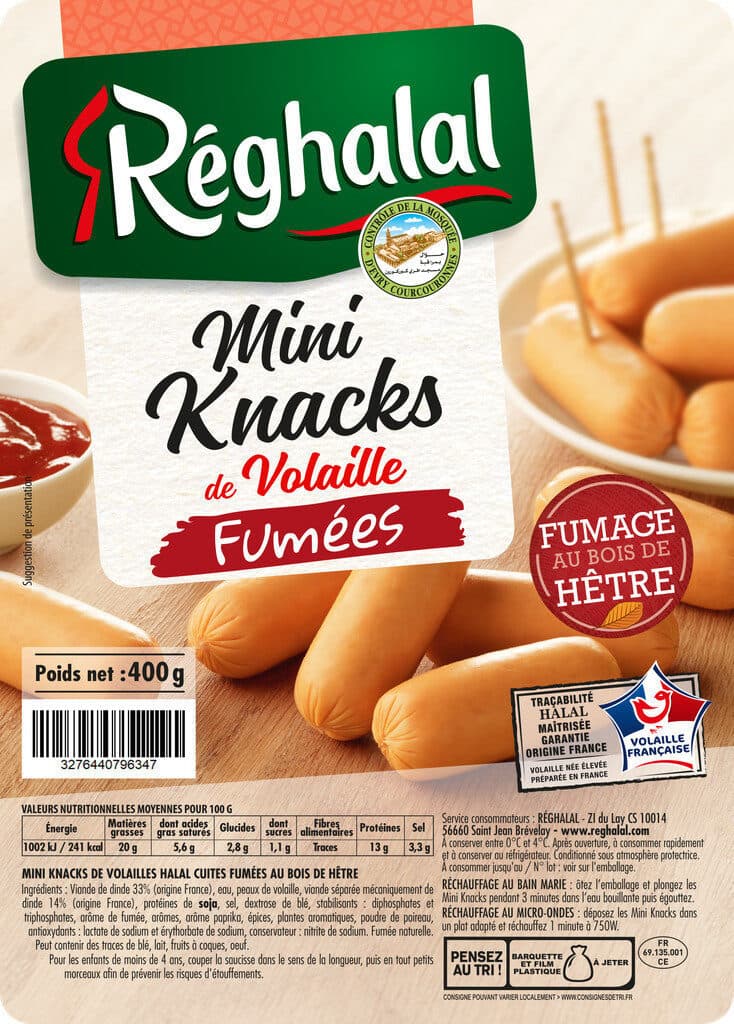 Réghalal Mini knack de volaille halal packshot