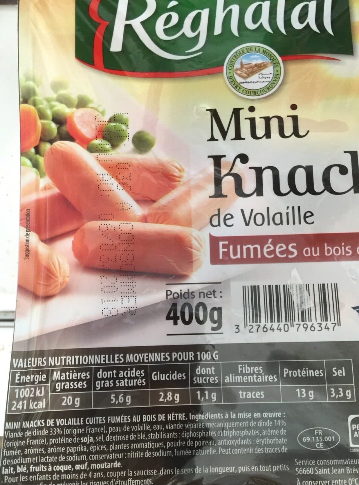 Réghalal Mini knack de volaille halal packshot