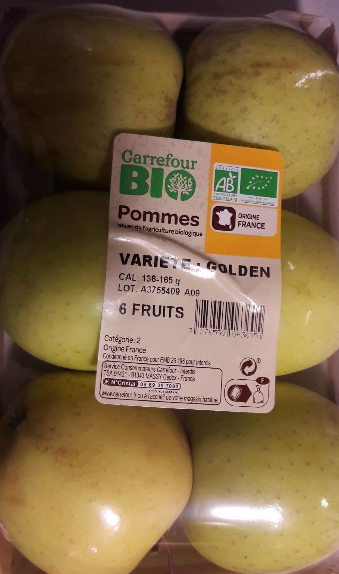 Carrefour Pommes bio packshot