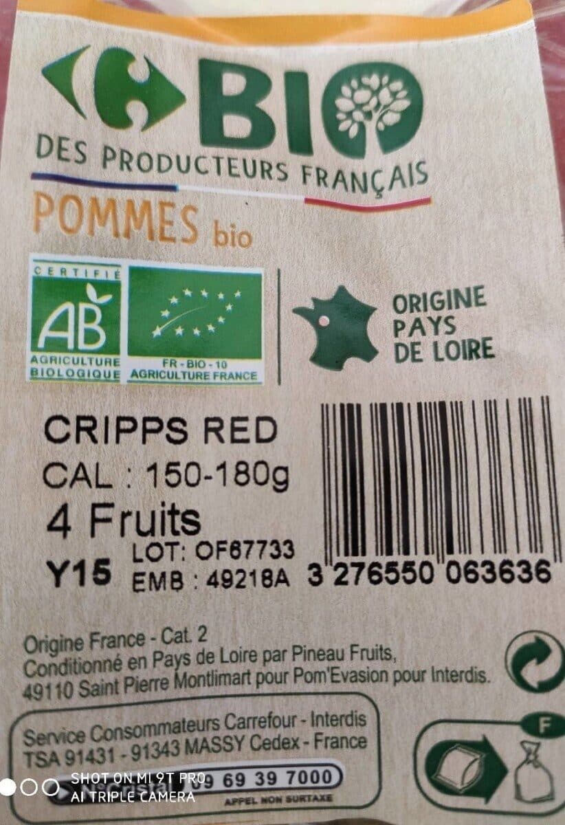 Carrefour BIO Pommes bio packshot