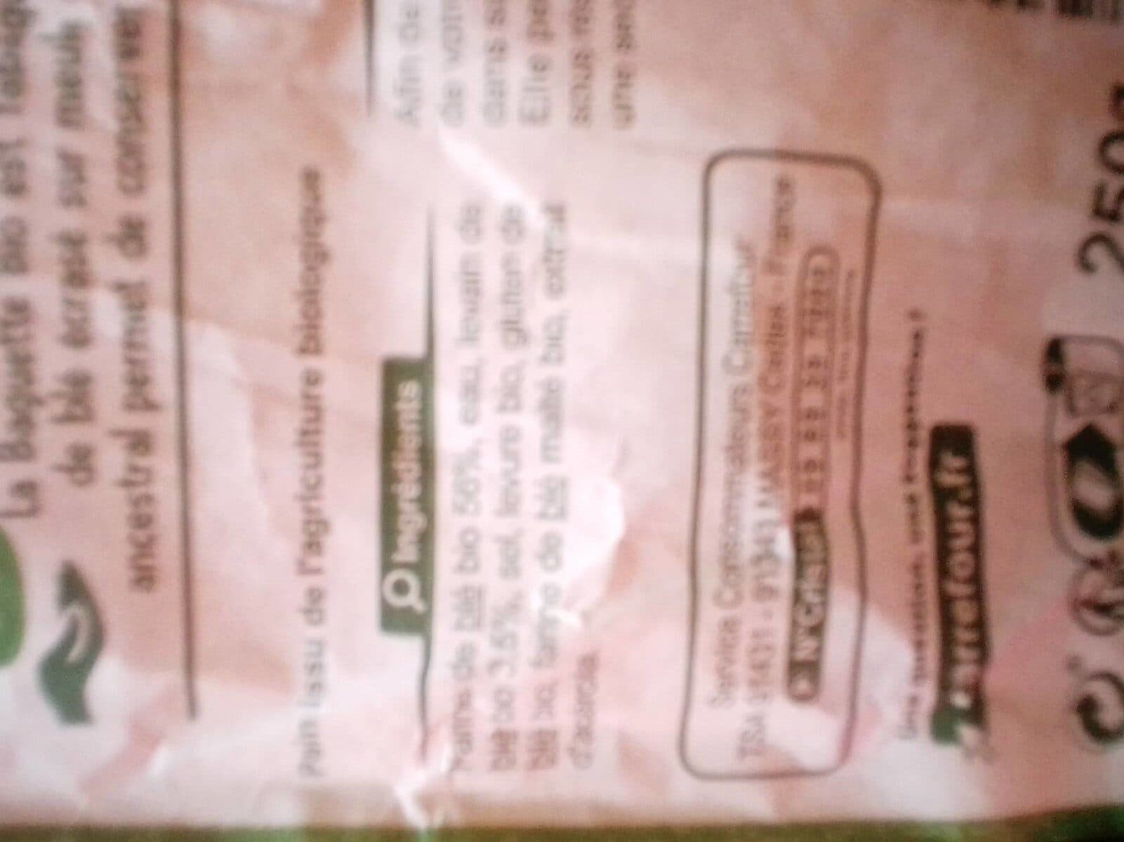 Carrefour BIO Baguette bio packshot