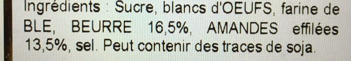 Open Food Facts Tuiles aux amandes packshot