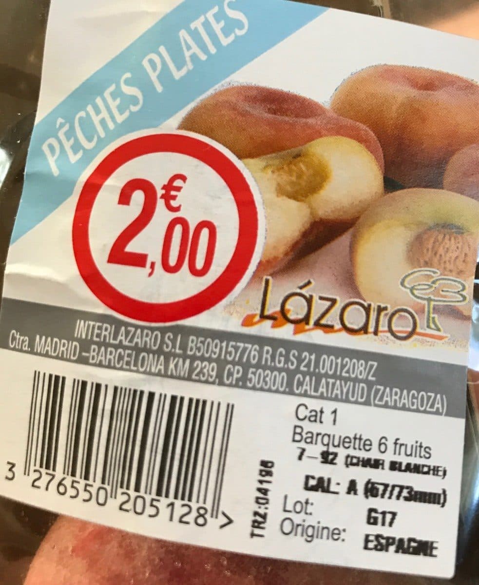 Open Food Facts peches plates packshot