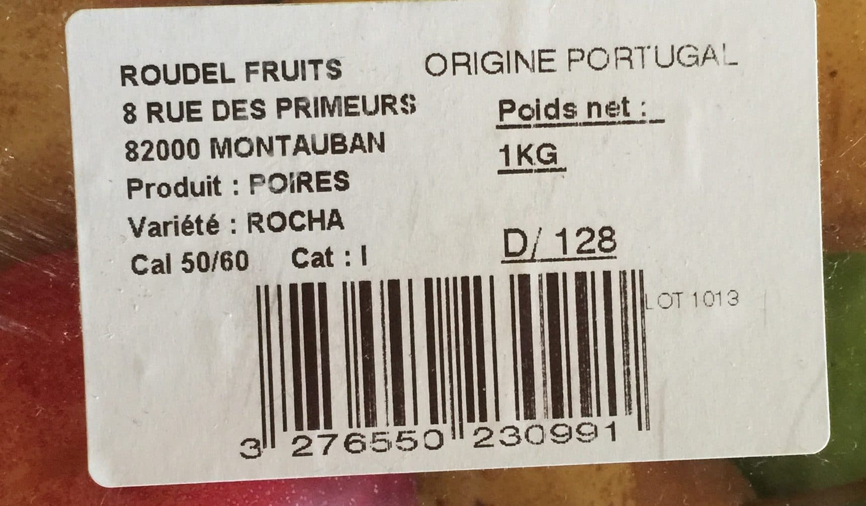 Roudel Fruits Poires packshot