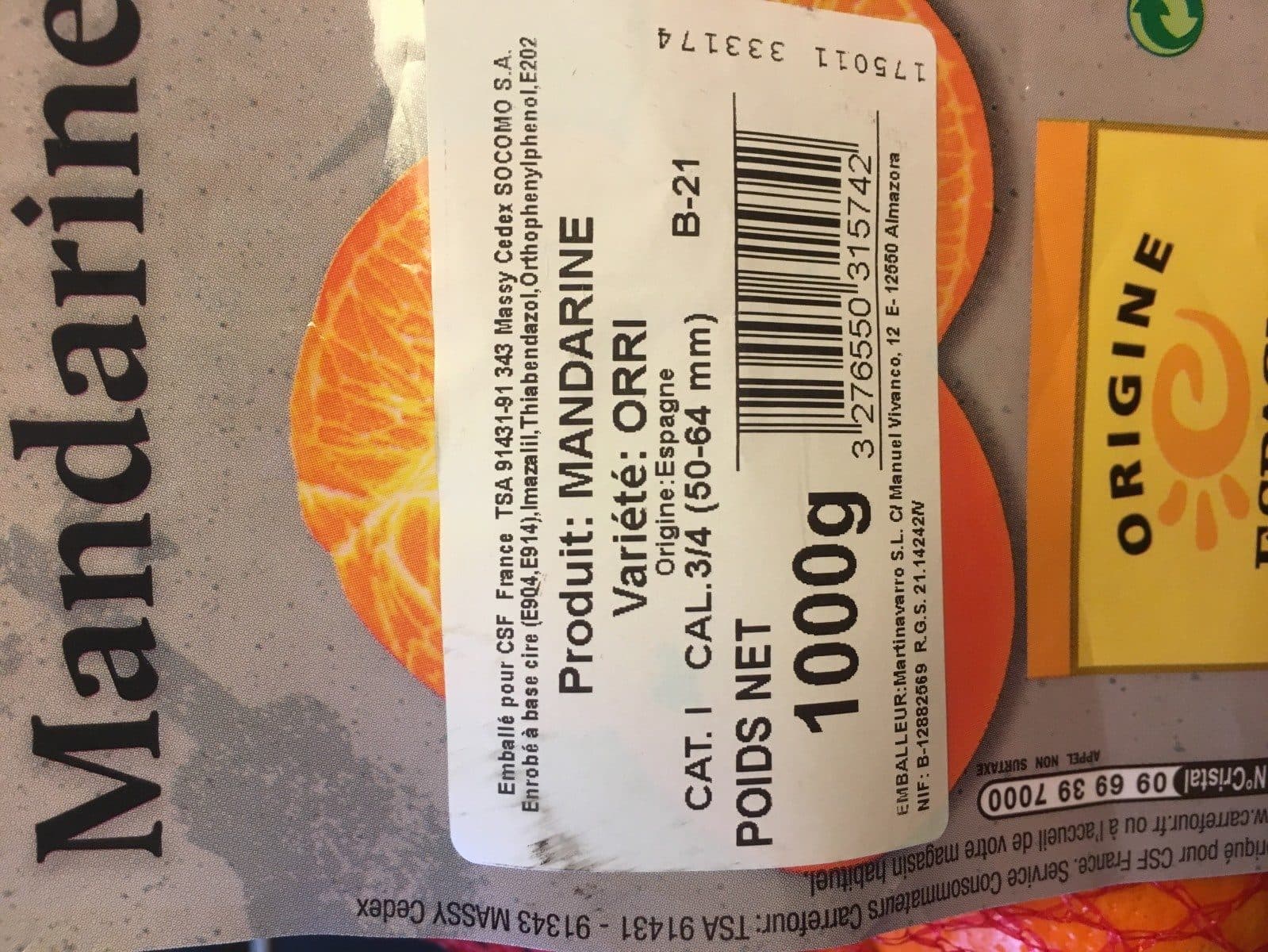 Destination saveurs Mandarines packshot