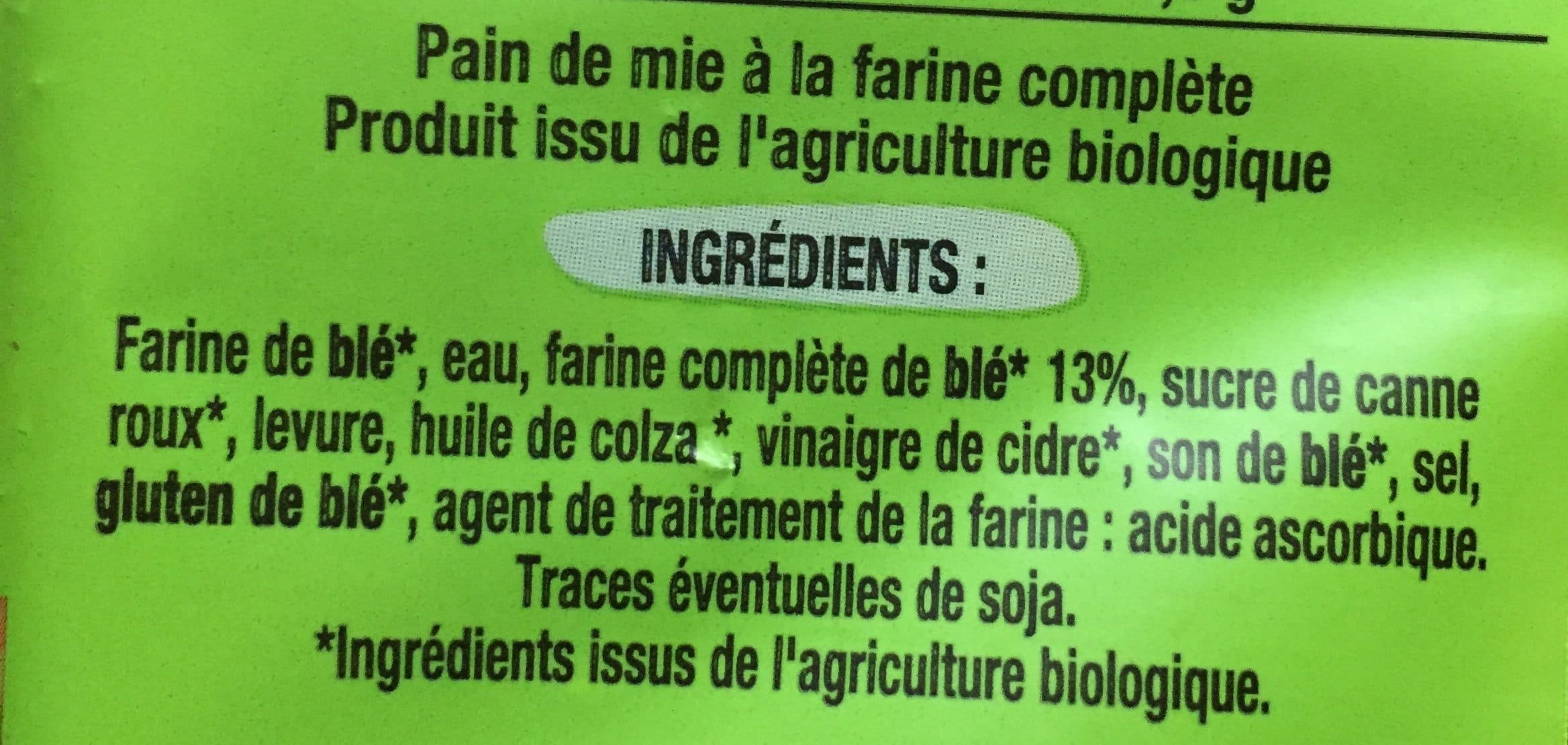 La Boulangerie Pain de mie a la farine compléte packshot