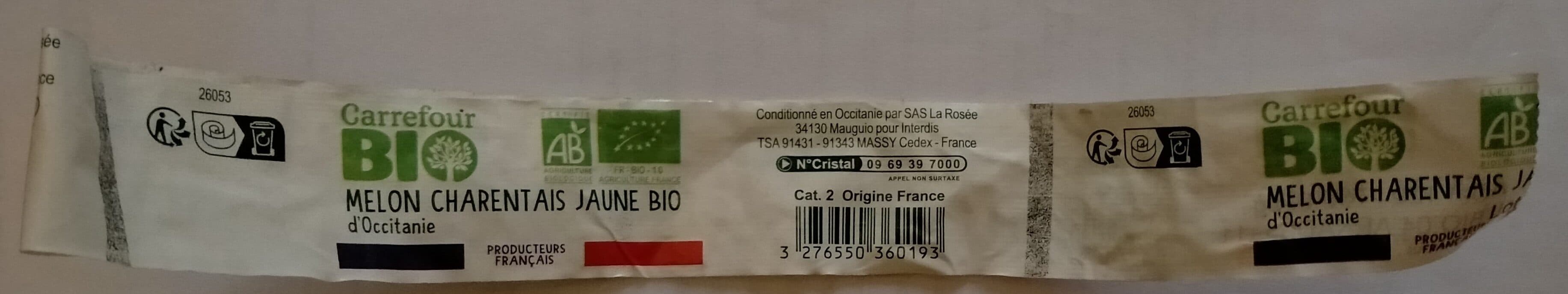 Carrefour Melon charentais jaune bio packshot