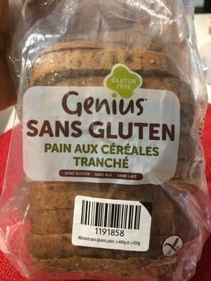 Genius sans gluten Pain aux céréales tranché sans gluten packshot