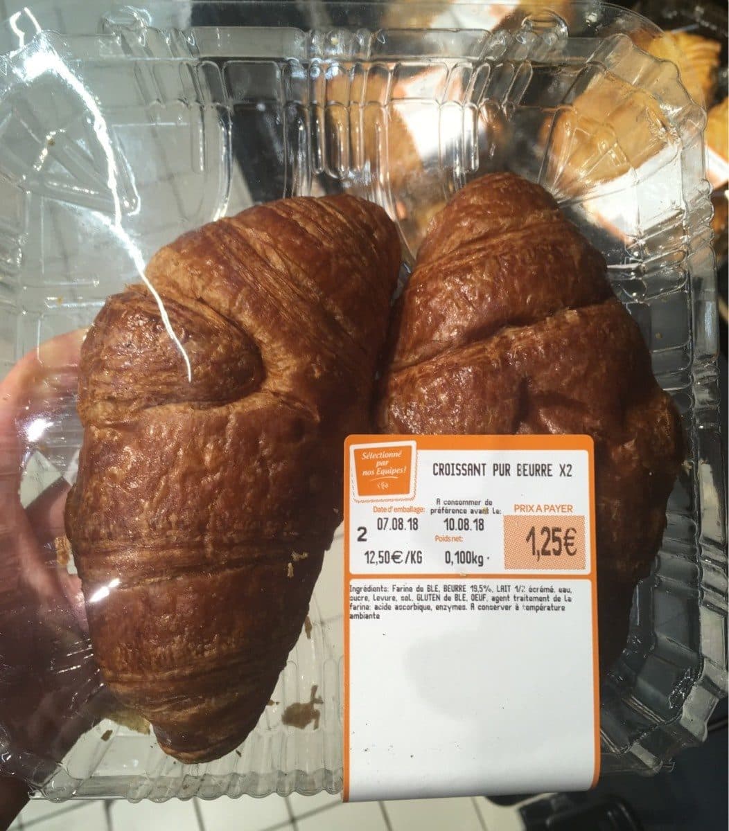Open Food Facts Croissant pur beurre x2 packshot