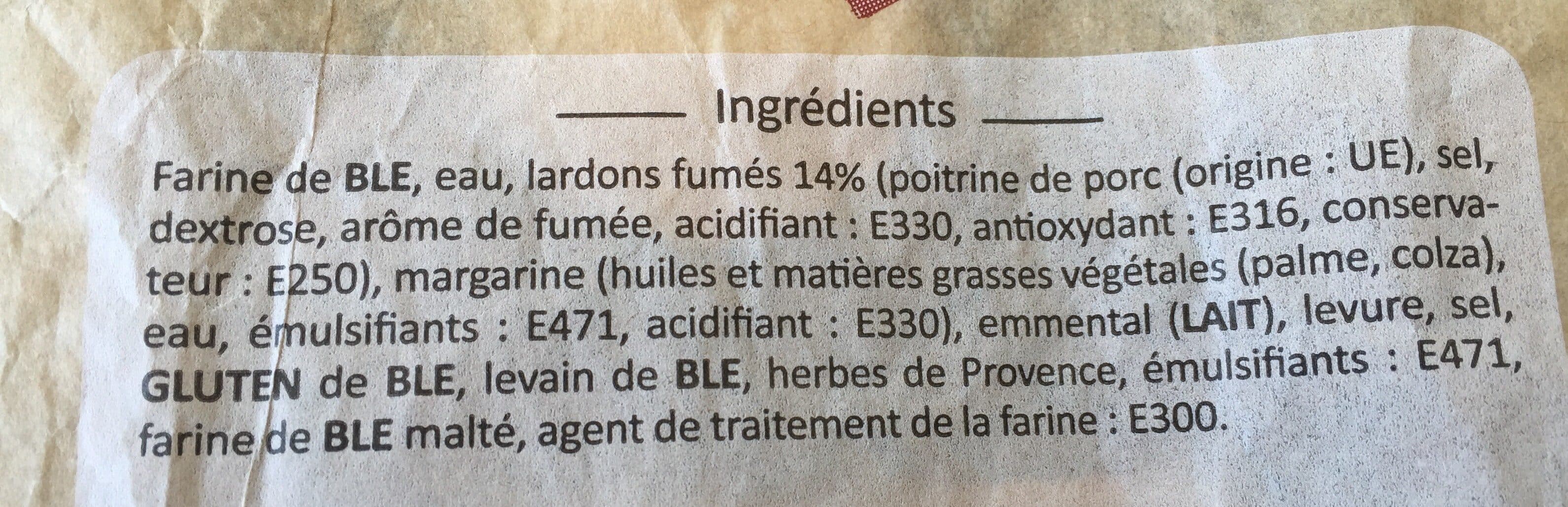 Open Food Facts Mini Fougasse aux lardons packshot