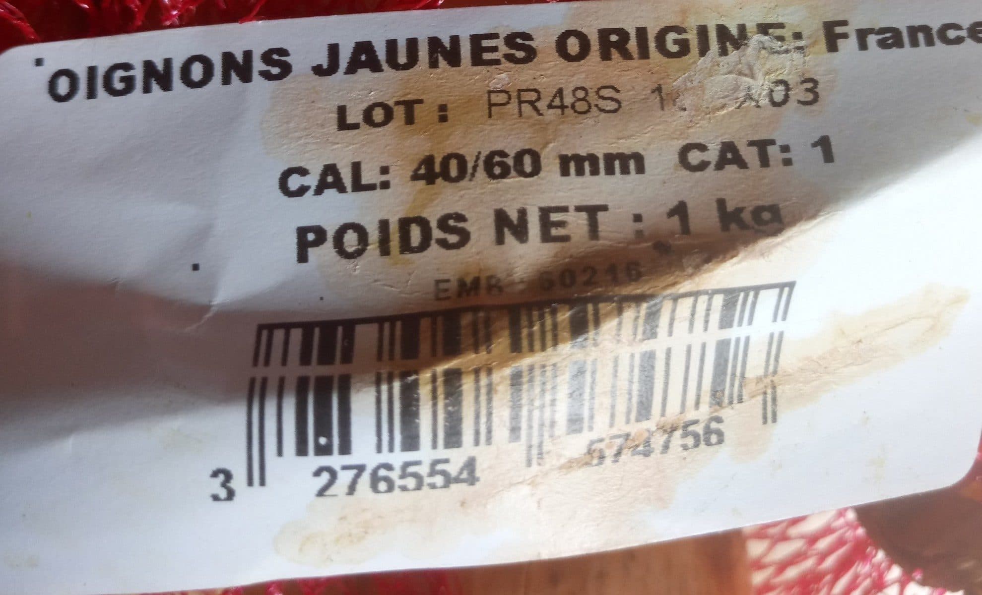 Open Food Facts Oignons jaunes origines France packshot