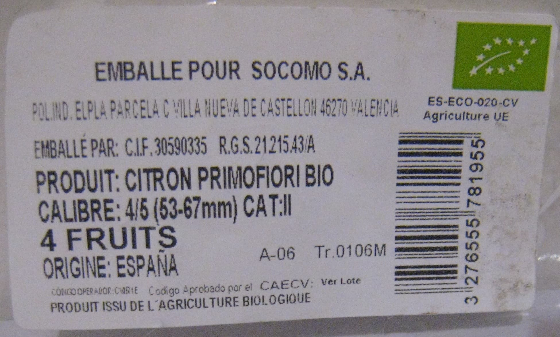 AgriBio 4 Citrons bio AgriBio packshot