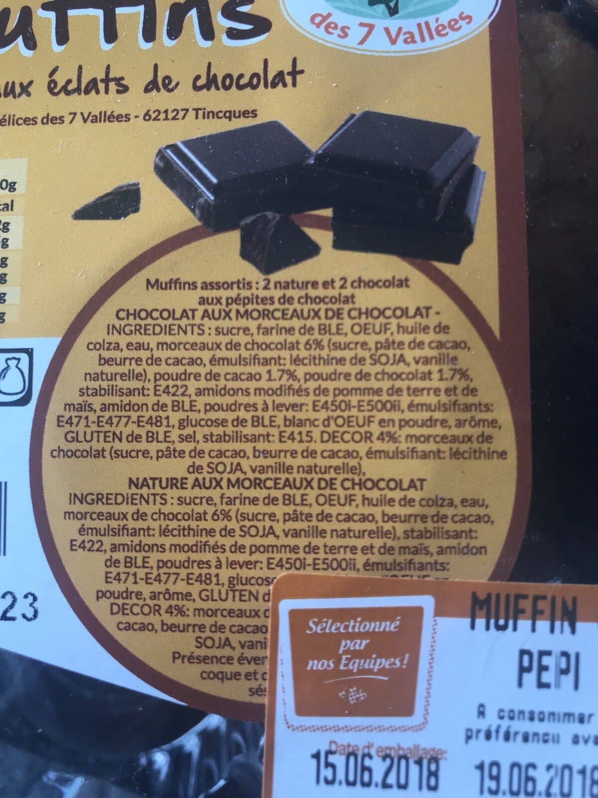 Les Délices des 7 Vallées Muffins assortis aux éclats de chocolat packshot