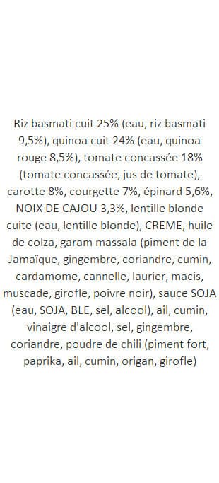 Quitoque Tikka Masala aux Légumes packshot