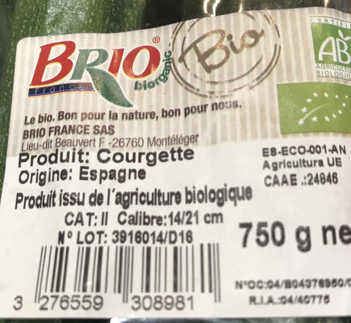 Bouquet bio Courgette Bio packshot