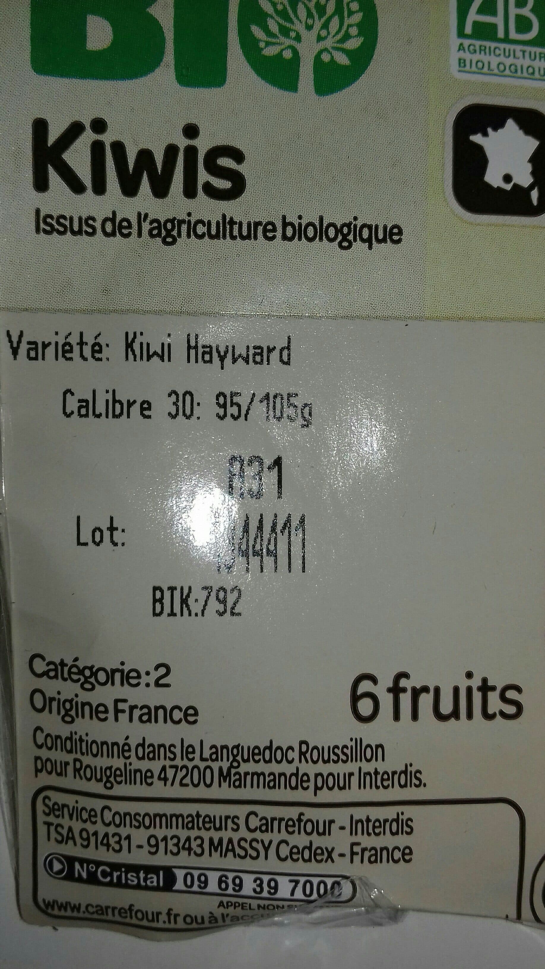 Carrefour BIO KIWIS bio packshot