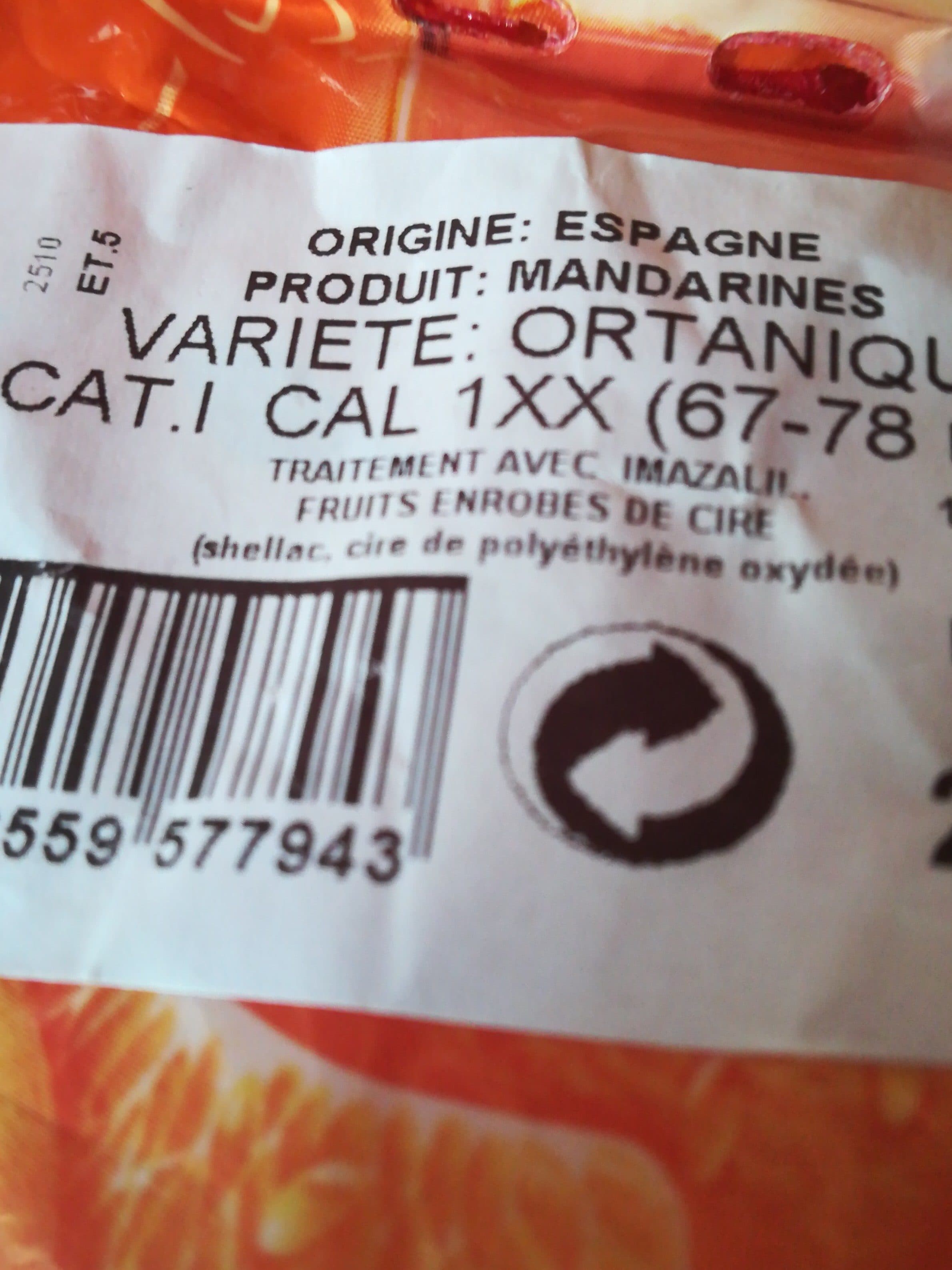 Carrefour market Mandarines à jus packshot