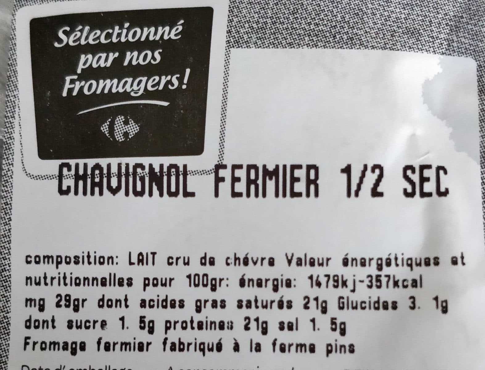 Open Food Facts Chavignol fermier 1/2 sec packshot