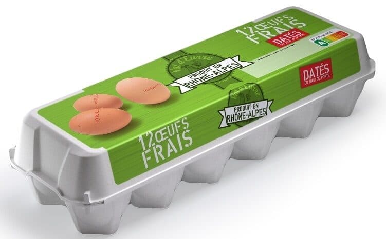 Sans marque 12 œufs Produit en Rhône-Alpes datés du jour de ponte packshot