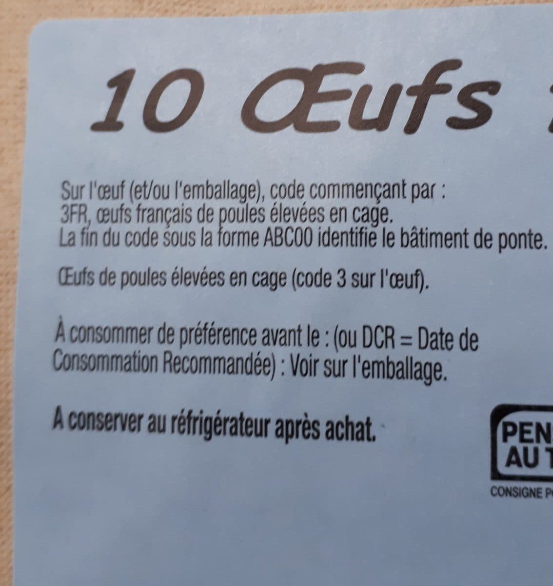 Open Food Facts 10 oeufs frais VAL D'EURRE packshot