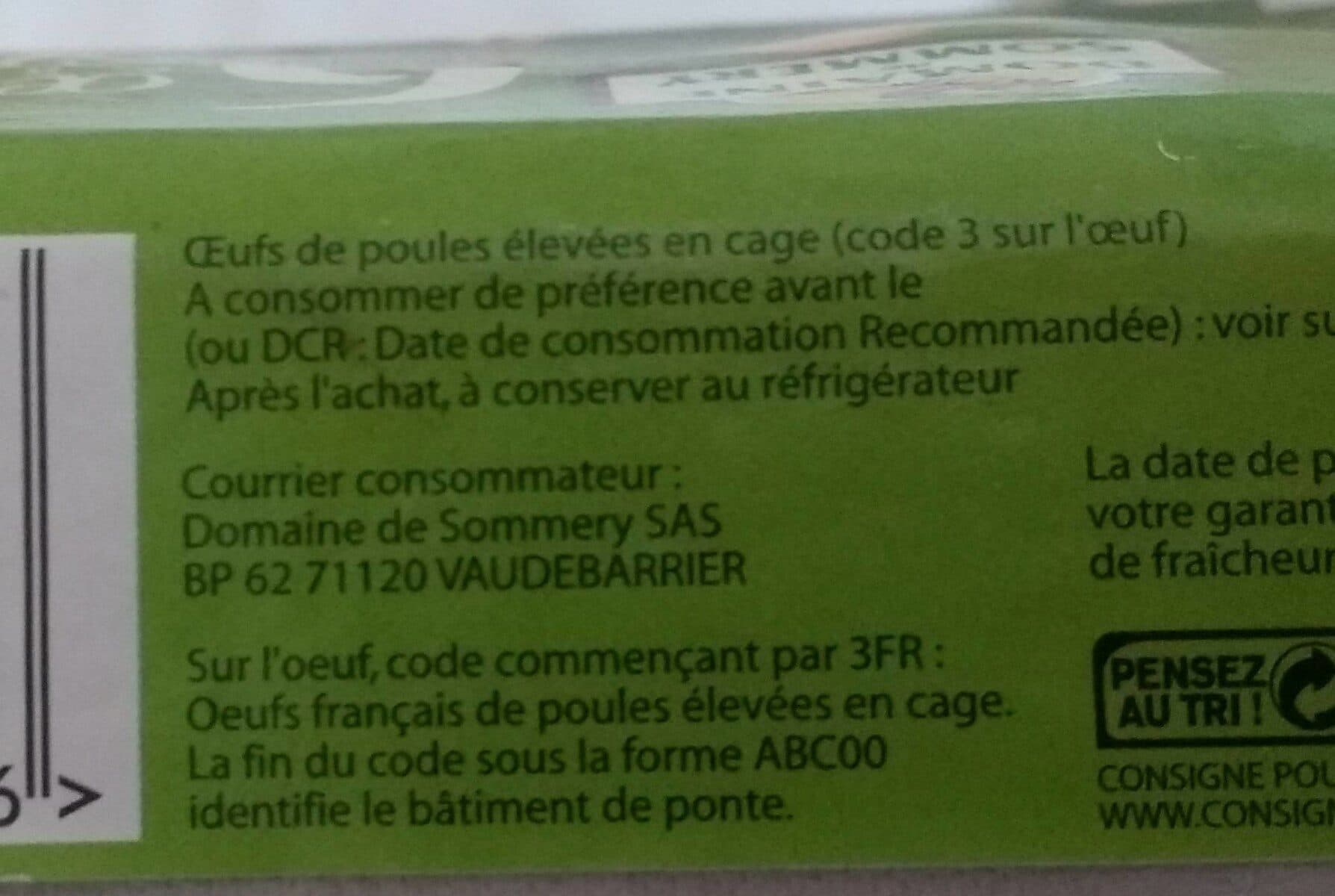 Domaine de Sommery Oeufs gros packshot