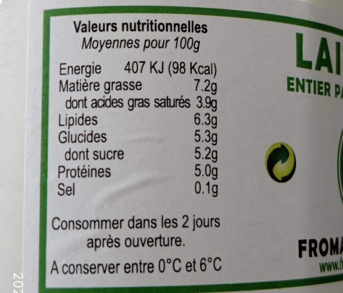 Open Food Facts Lait pasteurisé entier de brebis packshot