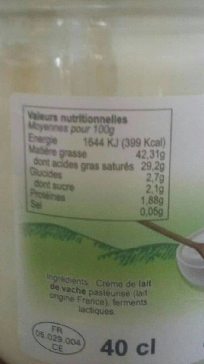 FROMAGERIE EBRARD Crème fraîche pasteurisée épaisse des hautes alpes packshot