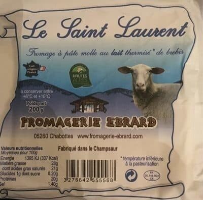 Ebrard Le saint laurent fromage brebis à pâte molle au lait thermisé packshot