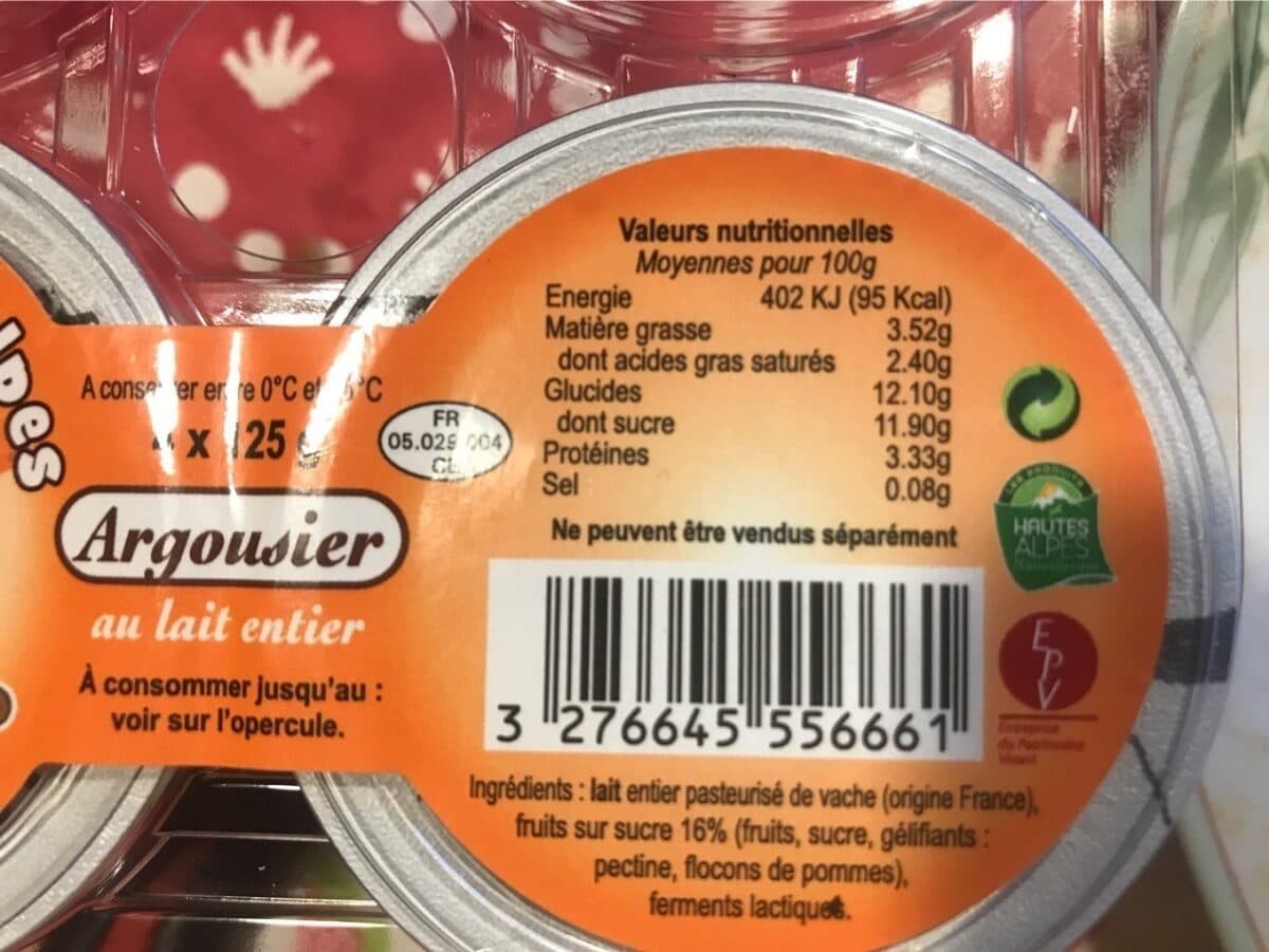 Fromagerie Ebrard Yaourt a l'argousier EBRARD packshot