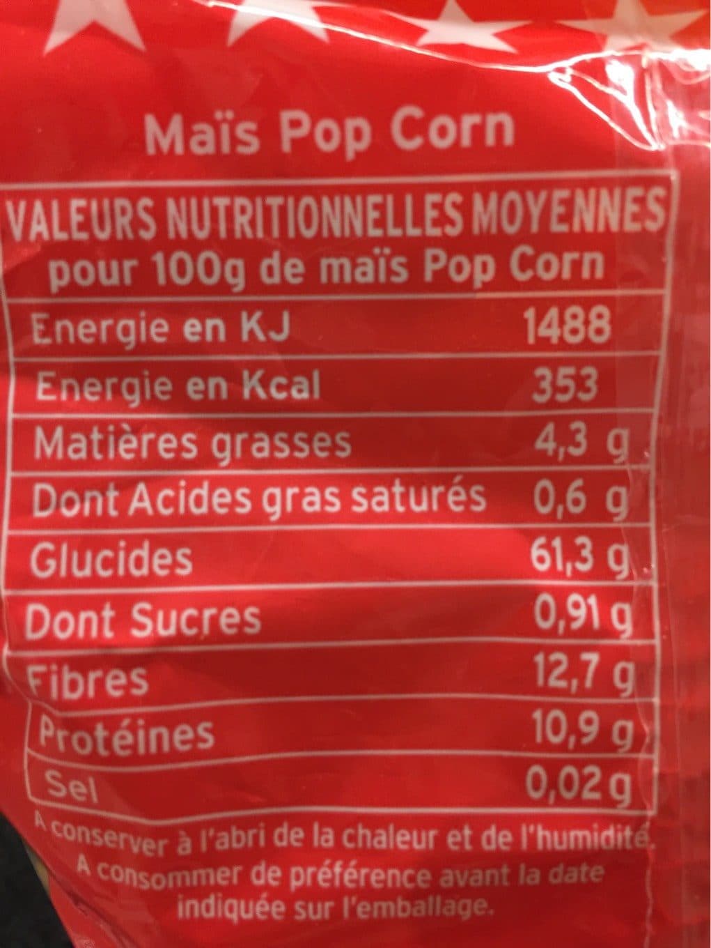 Haudecoeur Mais Pop Corn packshot