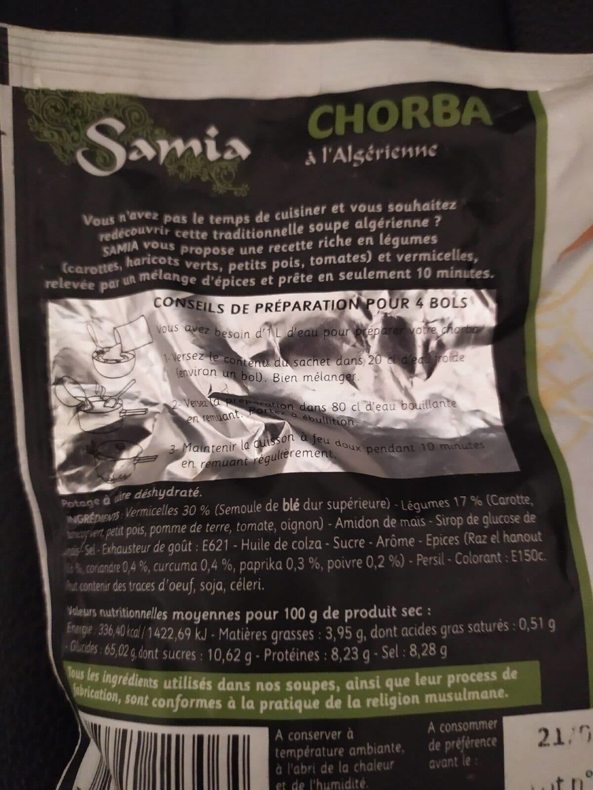 Samia Chorba à l'Algerienne halal packshot
