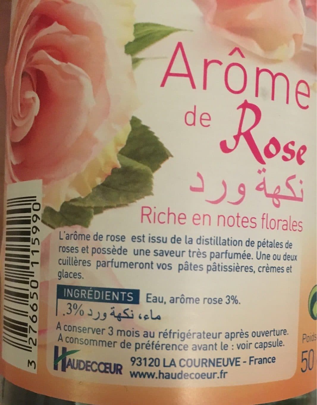 Haudecœur Arôme de rose packshot