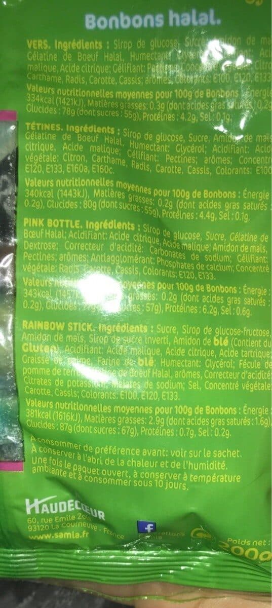 Samia Bonbons halal vers piquants packshot