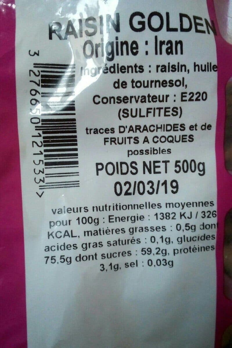 Profruit Raisin golden packshot