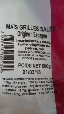 PROFRUIT Maïs grillés salés packshot