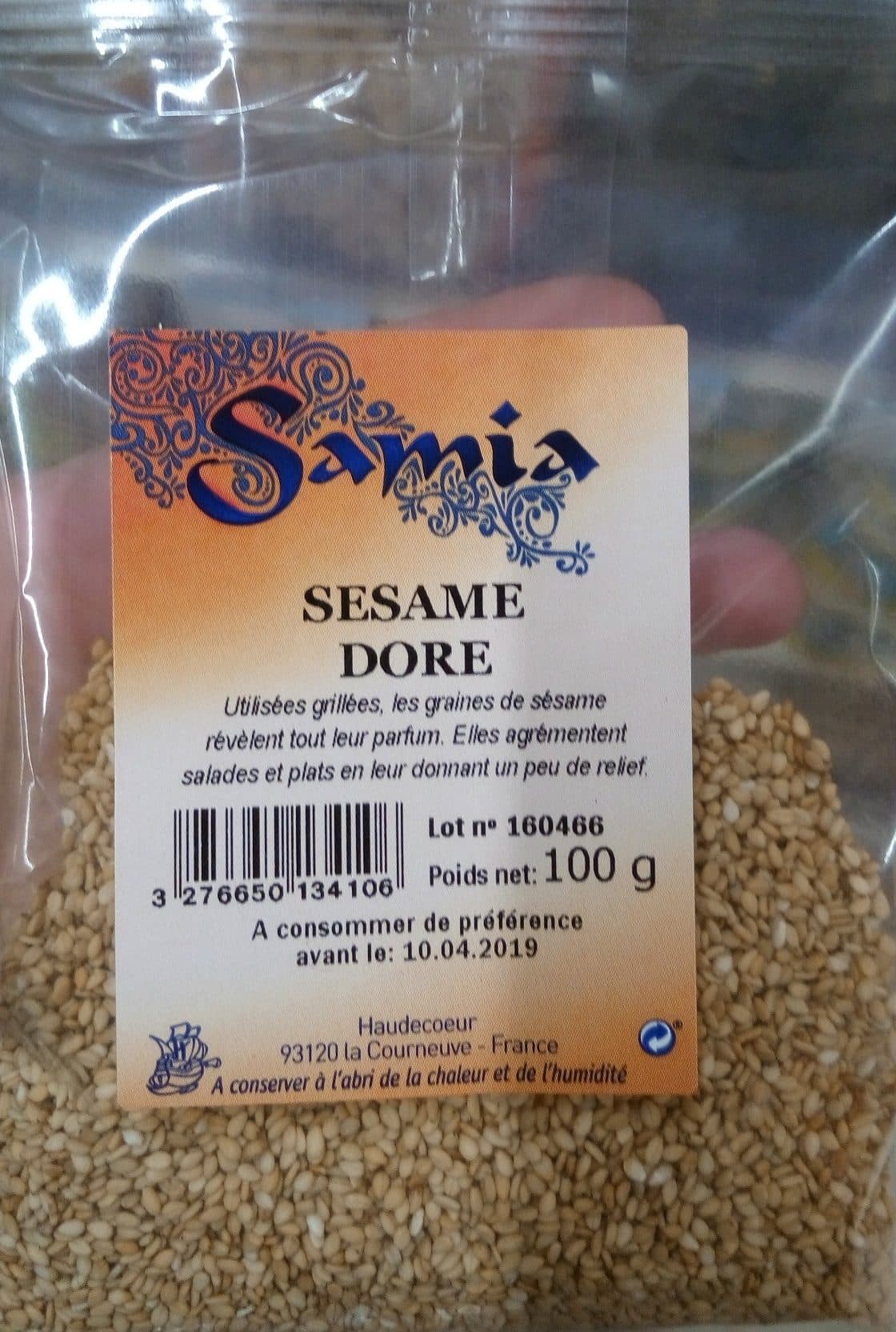 Samia Sésame doré packshot